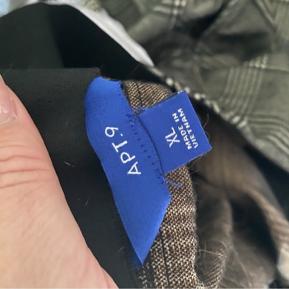 Apt. 9 Classic Grey Plaid Elastic Waist Gray I Size:XL - Picture 4 of 7